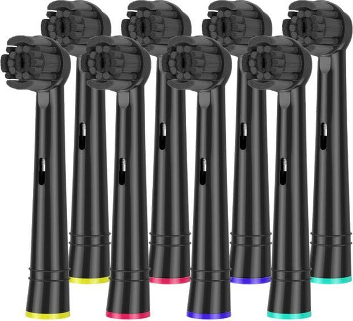 Opzetborstels - 8 stuks - Zwart - Geschikt voor Oral-B
