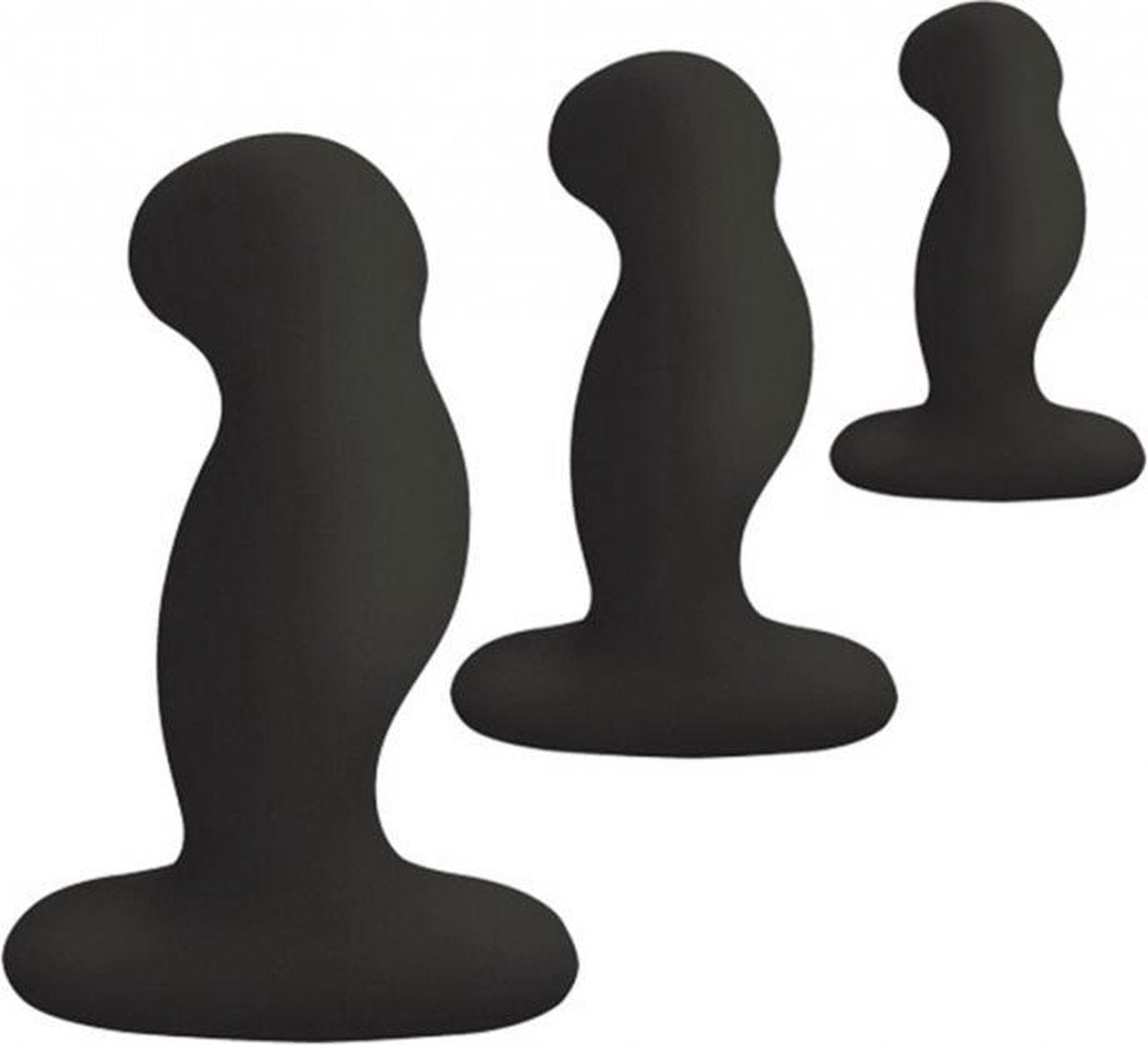 ANAL STARTER KIT 3 Solid Sillicone Anal Plugs - Black - Butt Plugs & Anal Dildos - black - Discreet verpakt en bezorgd