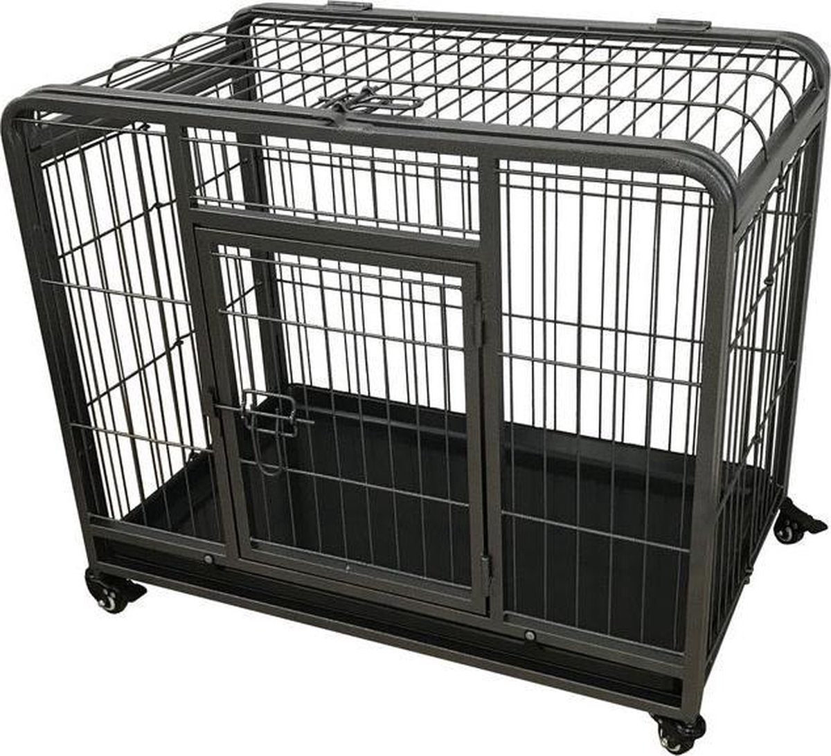 Topmast Heavy Duty Hondenbench Opvouwbaar 79L× 53W × 61H CM + Wielen