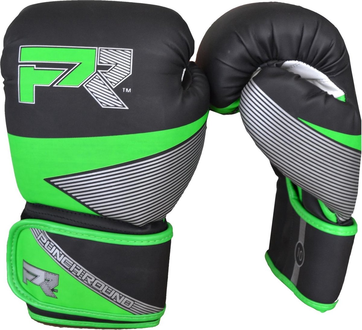 Punch Round Bokshandschoenen Evoke Zwart Groen Kies hier uw maat Bokshandschoenen: 16 OZ