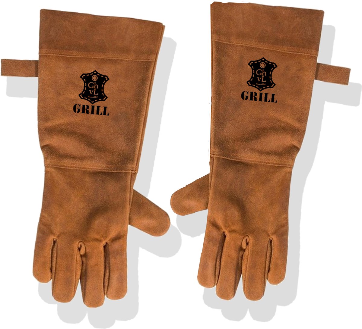 Leren Barbecue Handschoenen - Licht Bruin / Cognac - Betere bescherming - Gevoerd