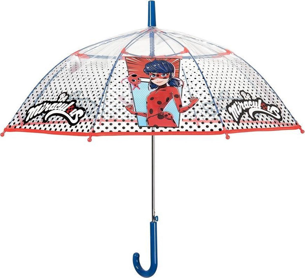 Zagtoon Paraplu Ladybug Automatisch 74 Cm Meisjes Transparant
