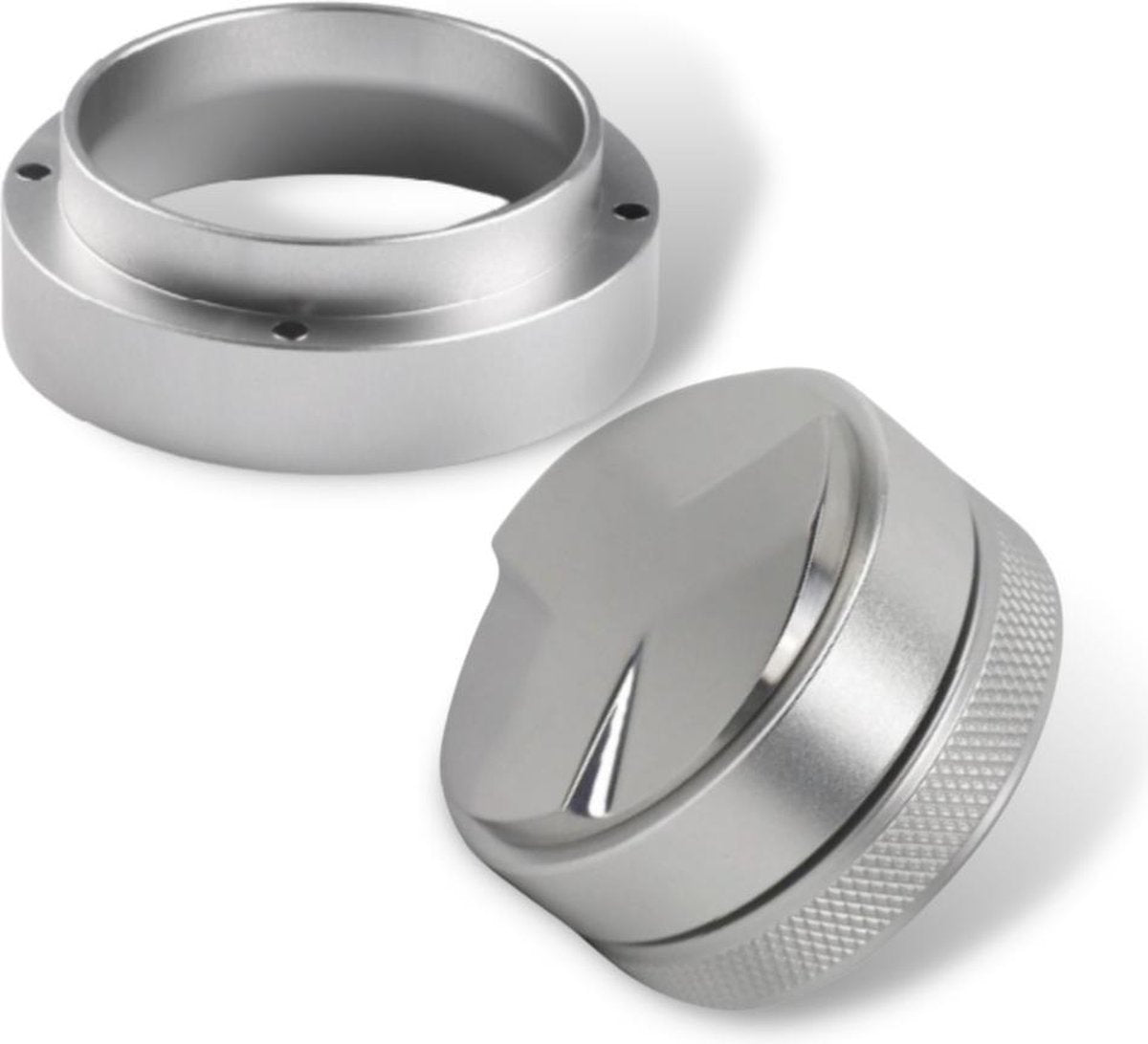 Koffie doseerring + koffie verdeler - 58mm - zilver - RVS - portafilter ring -  leveler - distributeur - tamper -barista-accessoires - barista tools