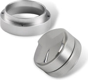 Koffie doseerring + koffie verdeler - 58mm - zilver - RVS - portafilter ring -  leveler - distributeur - tamper -barista-accessoires - barista tools
