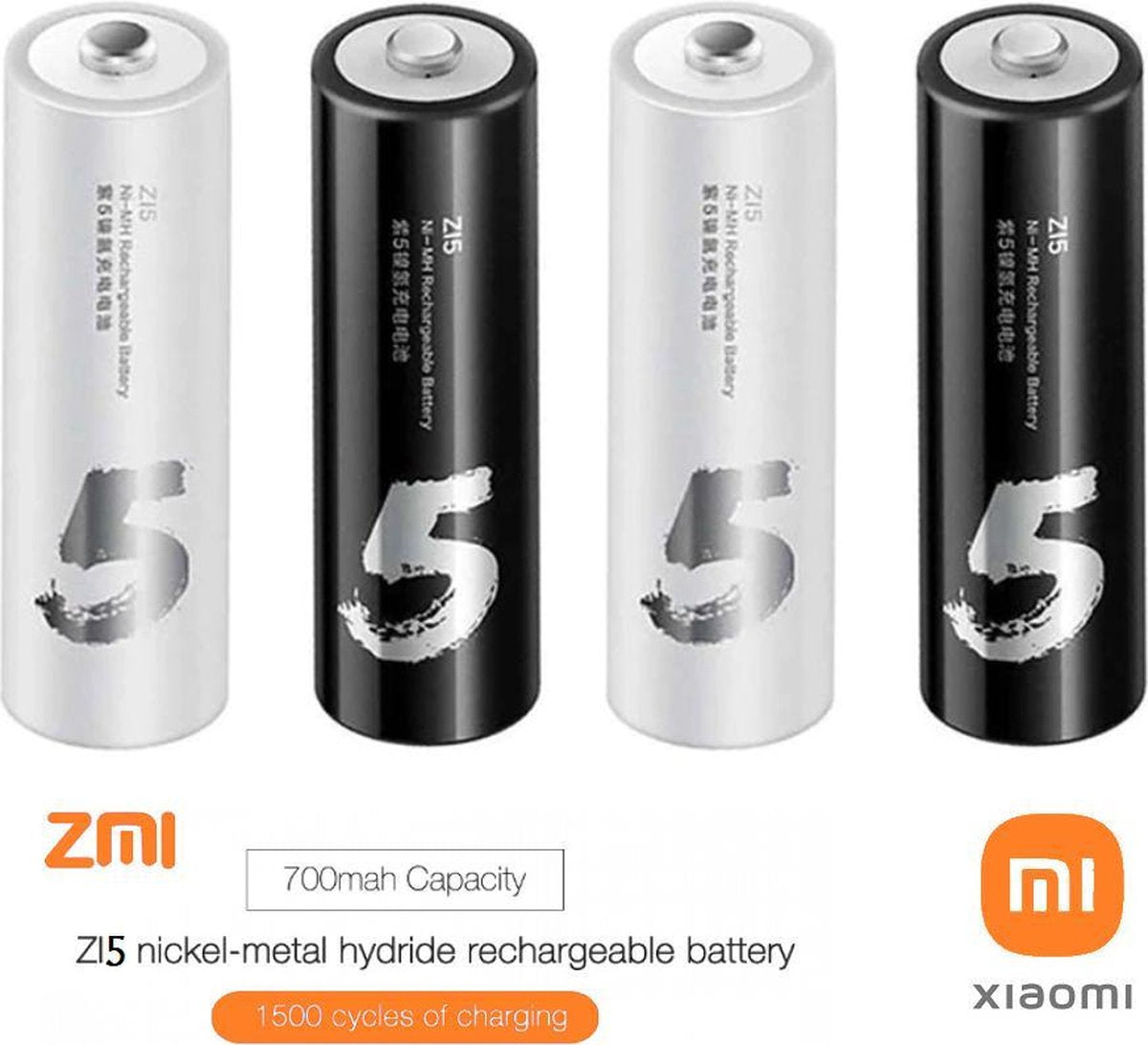 4x Xiaomi ZI5 AA Ni-MH Oplaadbare Batterijen 1800 mAh - incl. Opberg Box