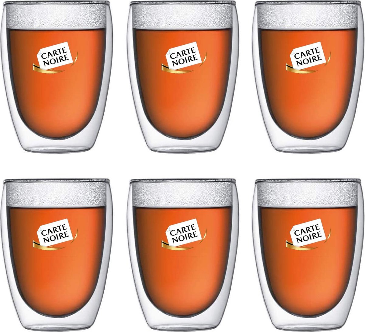 Bodum Theeglazen - Dubbelwandige Koffieglazen - 350 ml - 6 stuks - Carte Noire