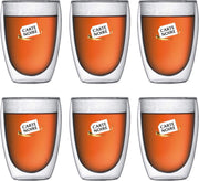 Bodum Theeglazen - Dubbelwandige Koffieglazen - 350 ml - 6 stuks - Carte Noire