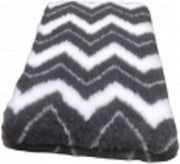 2 Stuks - Vetbed - Dierenmat - Dierenkleed - Hondenkleed - ZIG ZAG - Antraciet Wit - Latex Anti Slip - 75 x 50 cm - Machine wasbaar