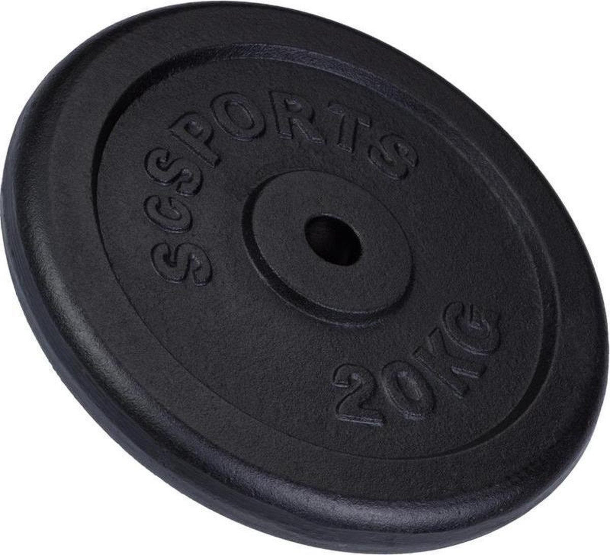ScSPORTS® Halterschijf 20 kg - Gietijzer - 30 mm - Krachttraining - Gewichten