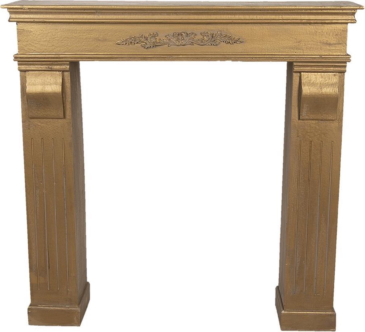 Clayre & Eef Schouw 100*22*99 cm Goudkleurig Hout Rechthoek Schoorsteenmantel Haardombouw