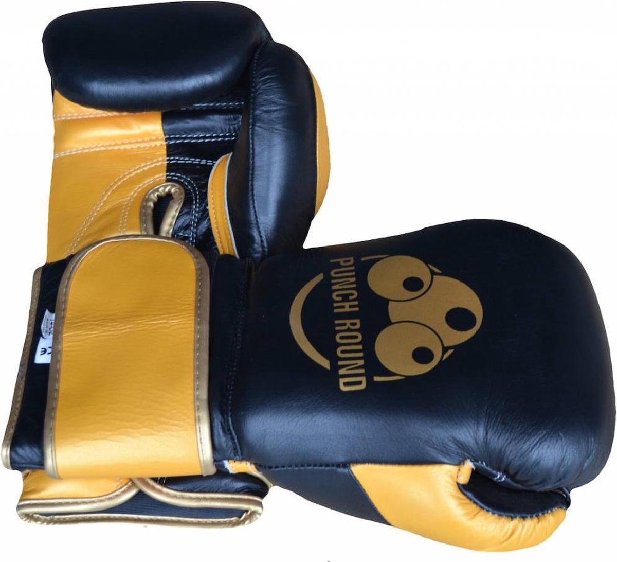 Punch Round™ Champion Bokshandschoenen Leder Zwart Goud 10 OZ Punch Round Bokshandschoenen