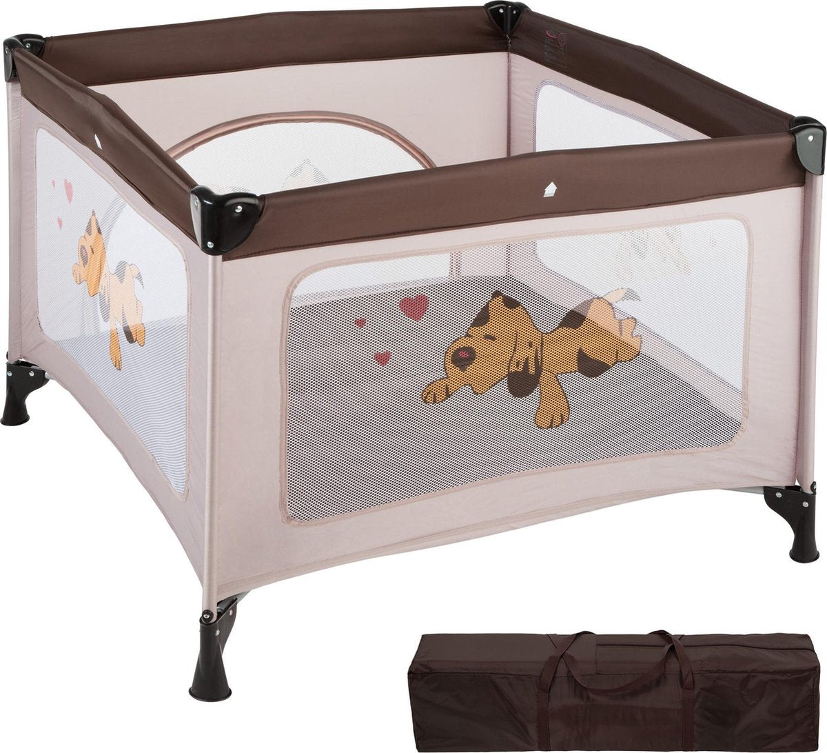 TecTake babybox reisbox opklapbaar Tommy reisbed - bruin - 402207
