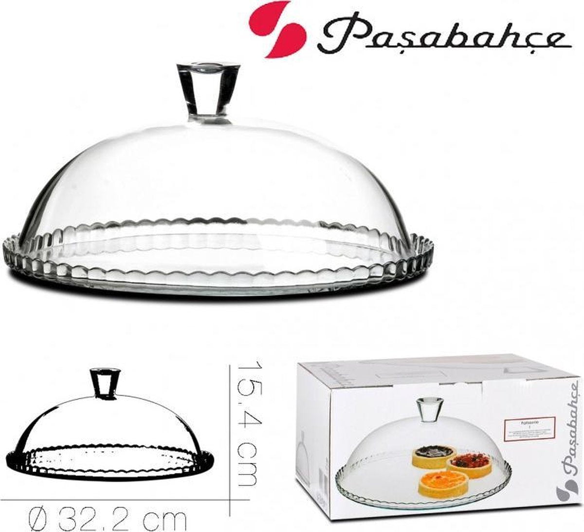 Pasabahce Taartplateau - met stolp -glas - 32cm