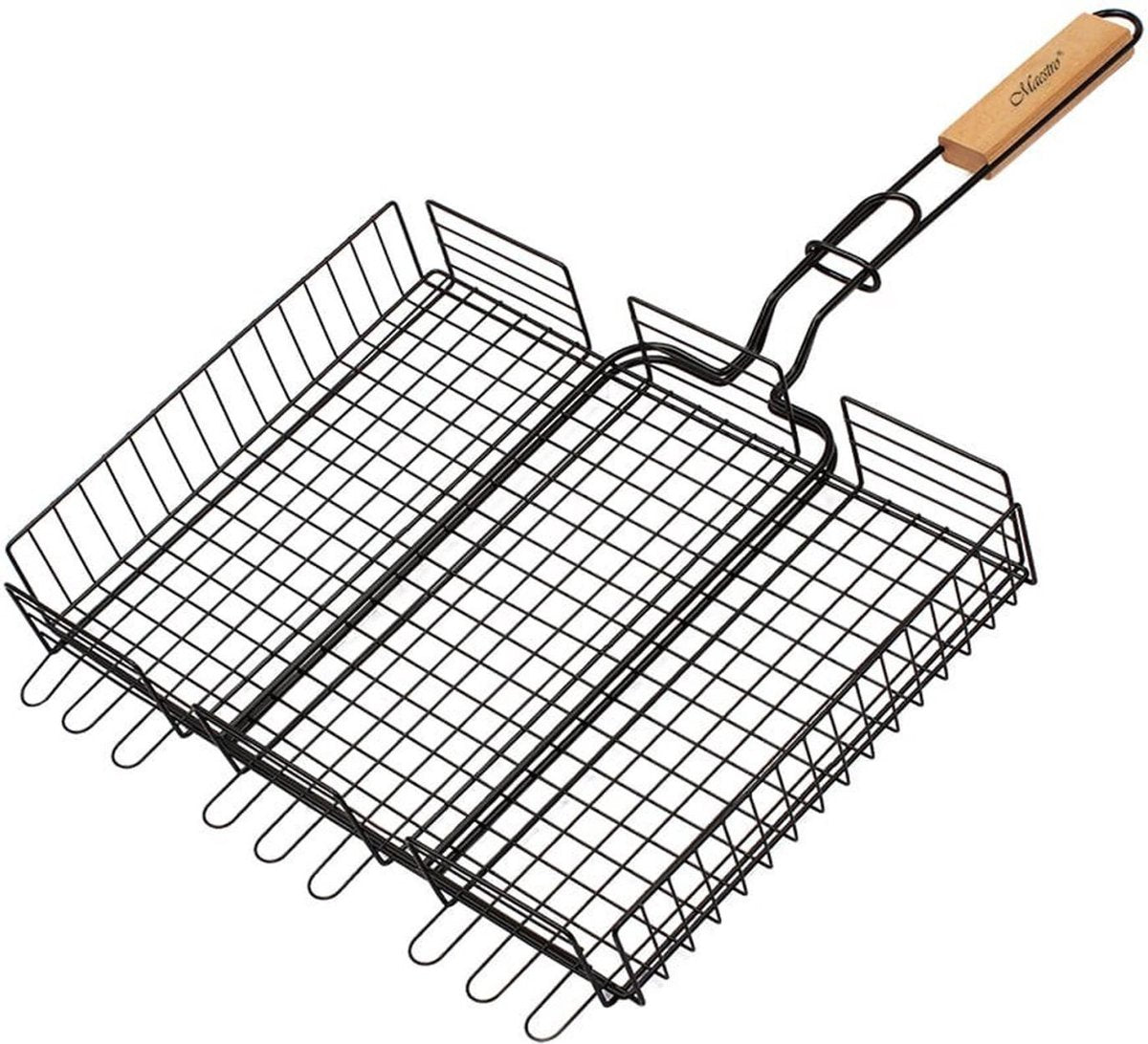 Maestro MR-1001 Dubbel BBQ-grillrooster Draagbare grillmand 40x30cm