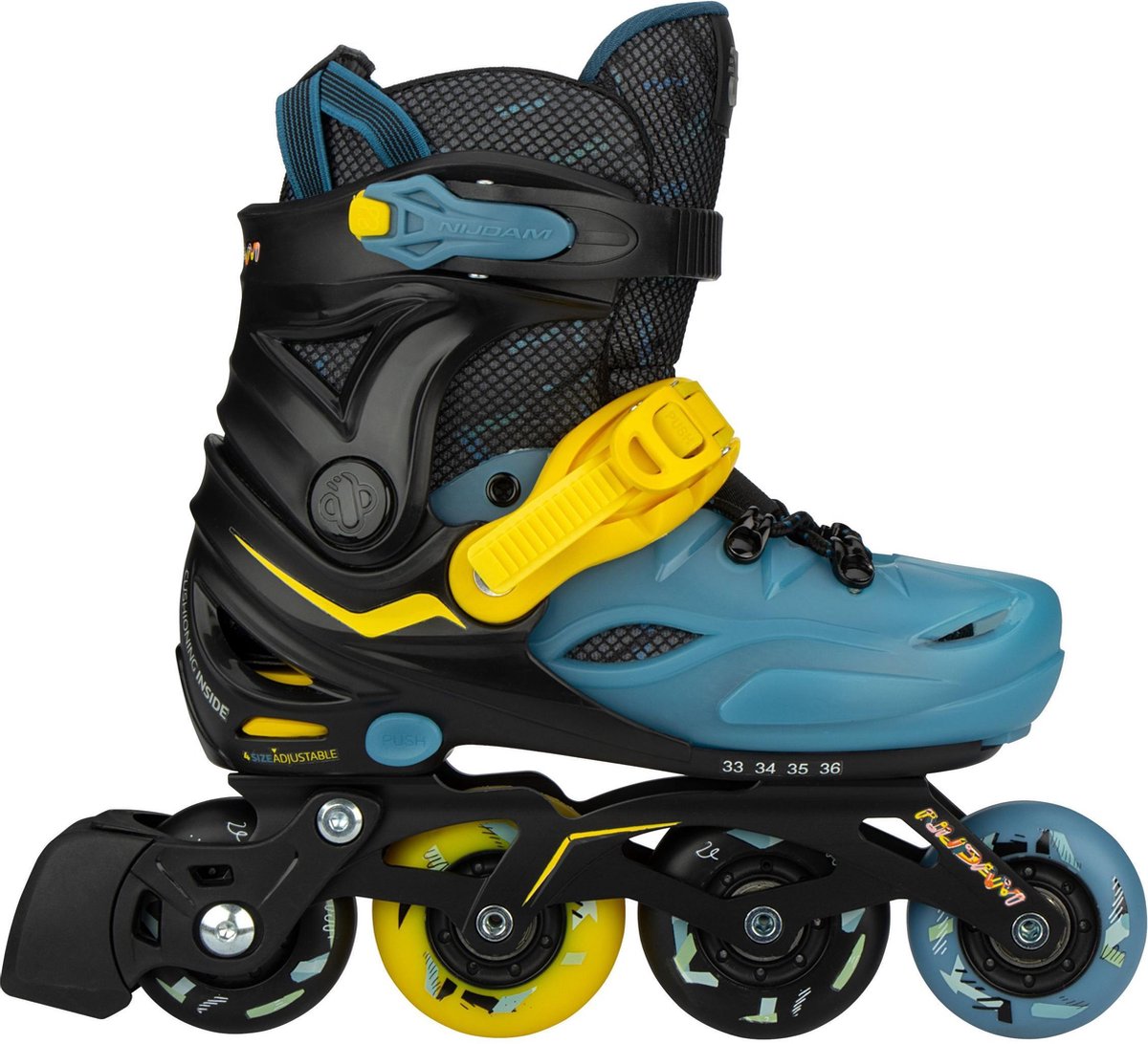 Nijdam Inline Skates Verstelbaar - 37-40 - Blacktop Game - Zwart/Blauw