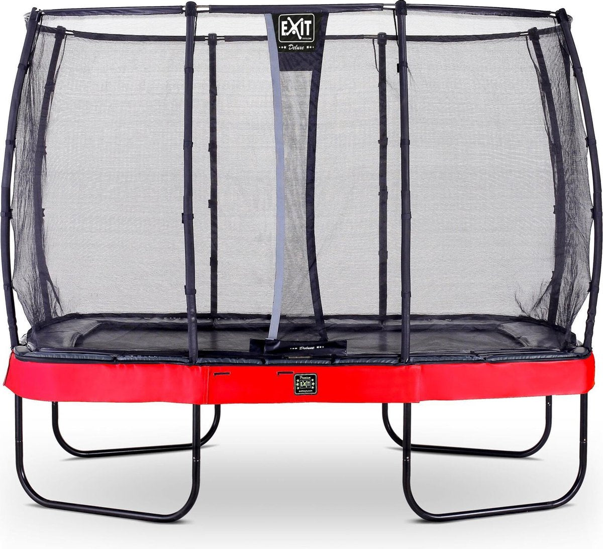 Trampoline EXIT Elegant Premium - 214x366cm met net Deluxe - rood