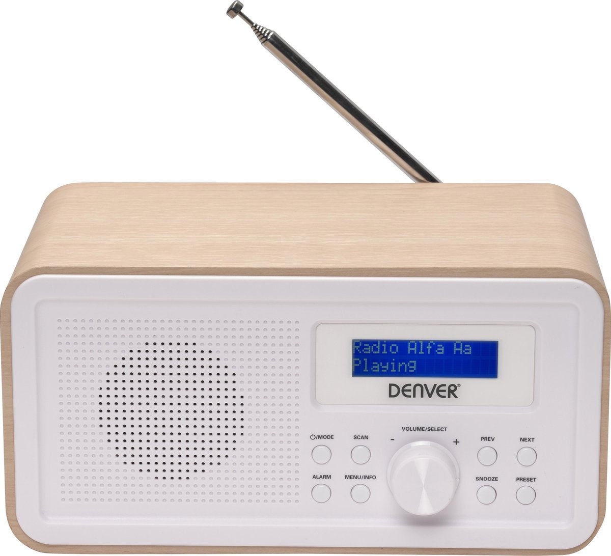 Denver DAB-30-  DAB+ & DAB Digitale radio - Hout/wit