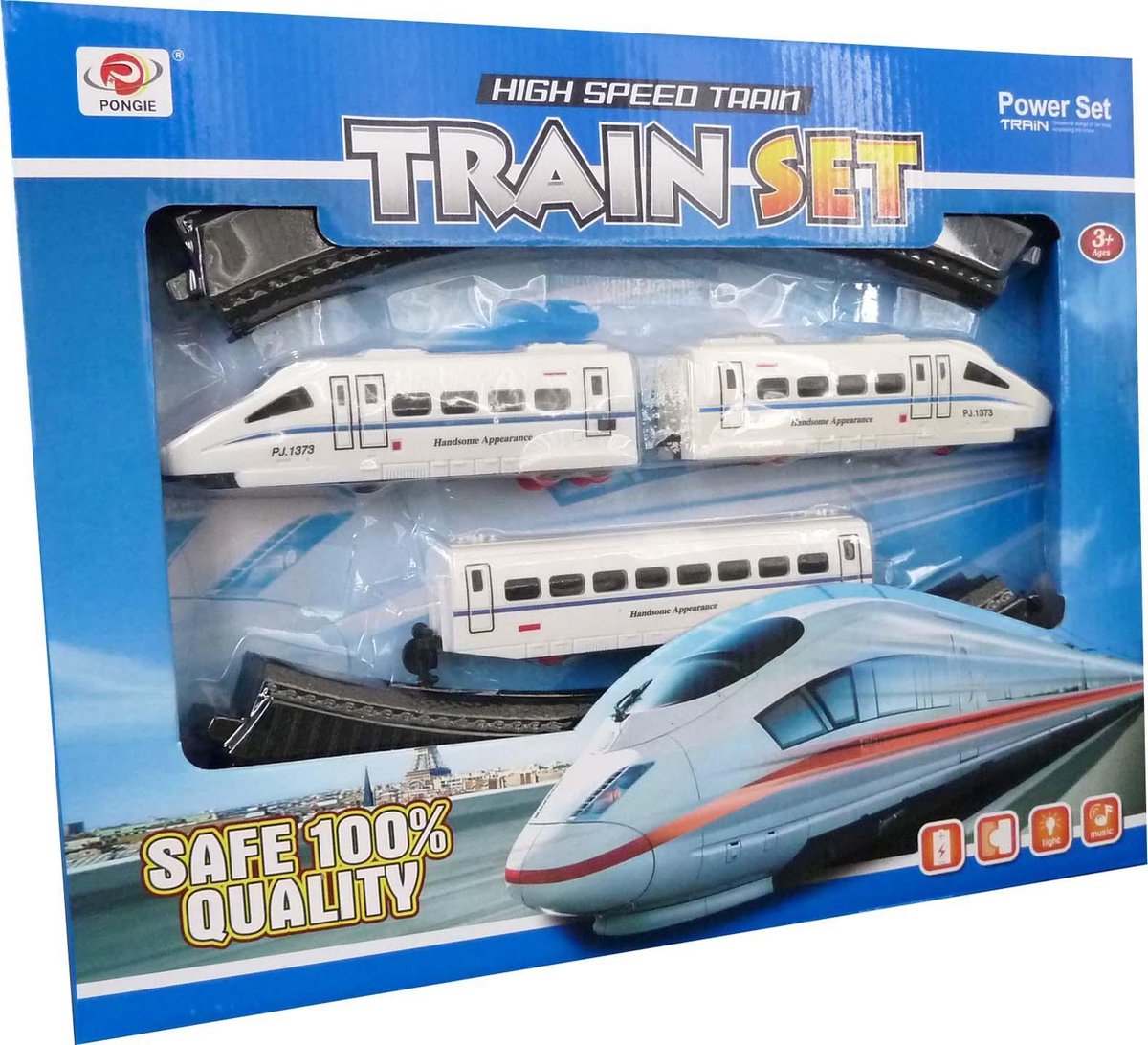 Treinset bullettrain op batterijen met licht en geluid
