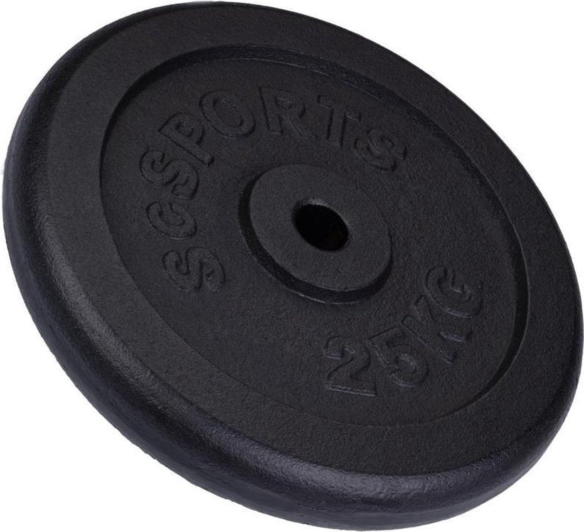 ScSPORTS® Halterschijf 25 kg - 30 mm - Gietijzer - Gewicht