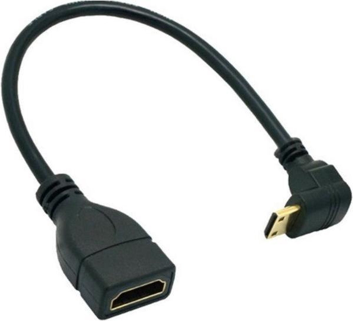 Coretek Mini HDMI - HDMI adapter - 90° haaks naar beneden - versie 1.4 (4K 30Hz) - 0
