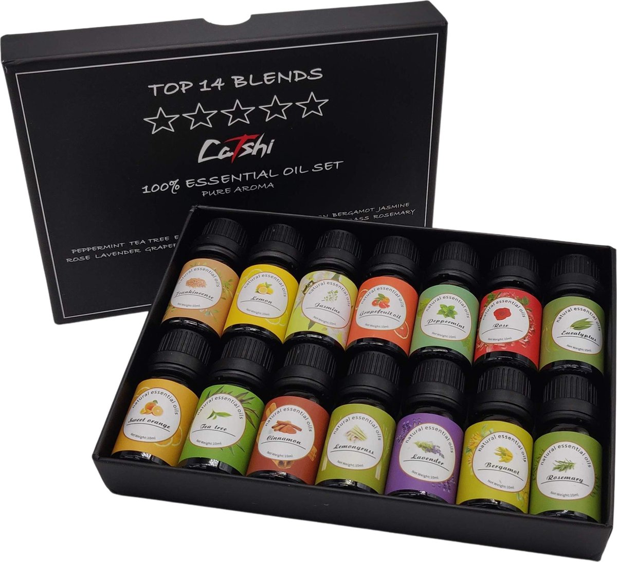 Etherische essentiële oliën voor geurverspreider of aromadiffuser - 14 stuks