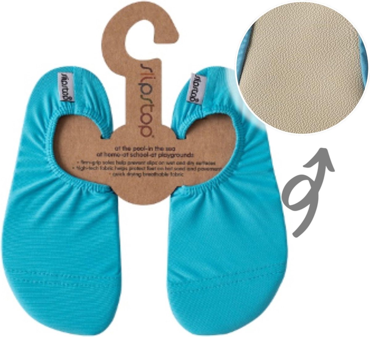 Slipstop Waterschoen Kinderen / Zwemschoen / Zwemslof / Antislip Schoen / Gymschoen - Jongen Meisje Uni - Neon Lichtblauw INF 18/20