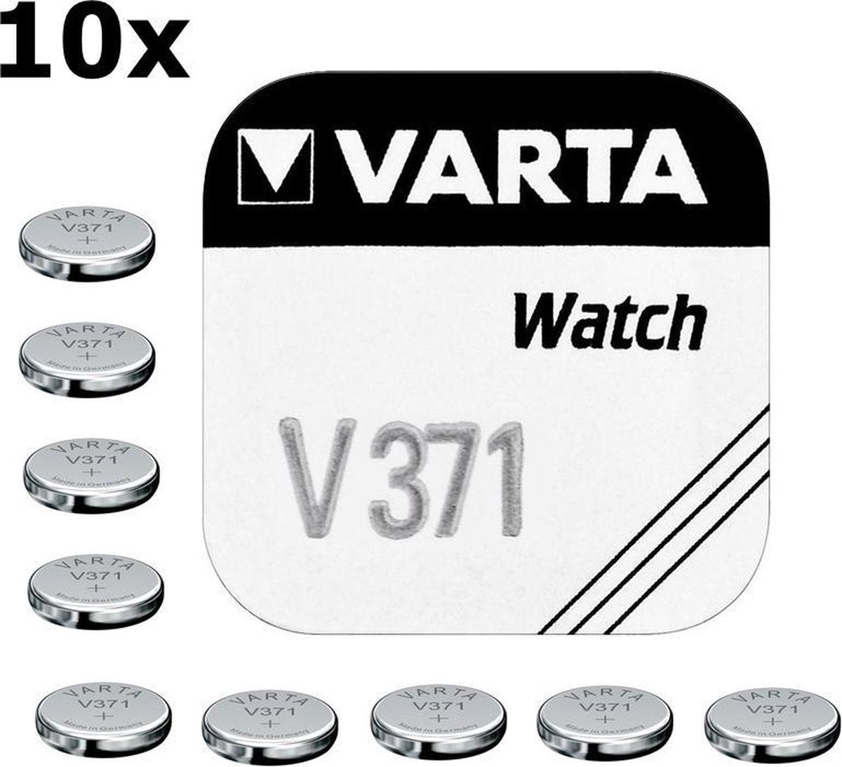 Varta V371 44mAh 1.55V knoopcel batterij - 10 stuks
