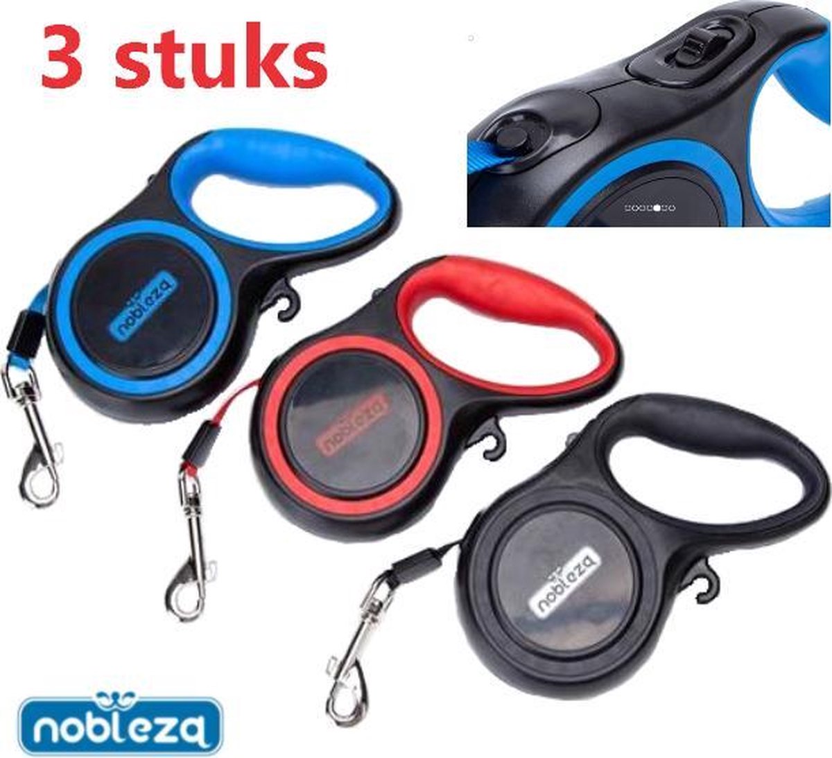 3 Stuks Honden rollijn 3 meter