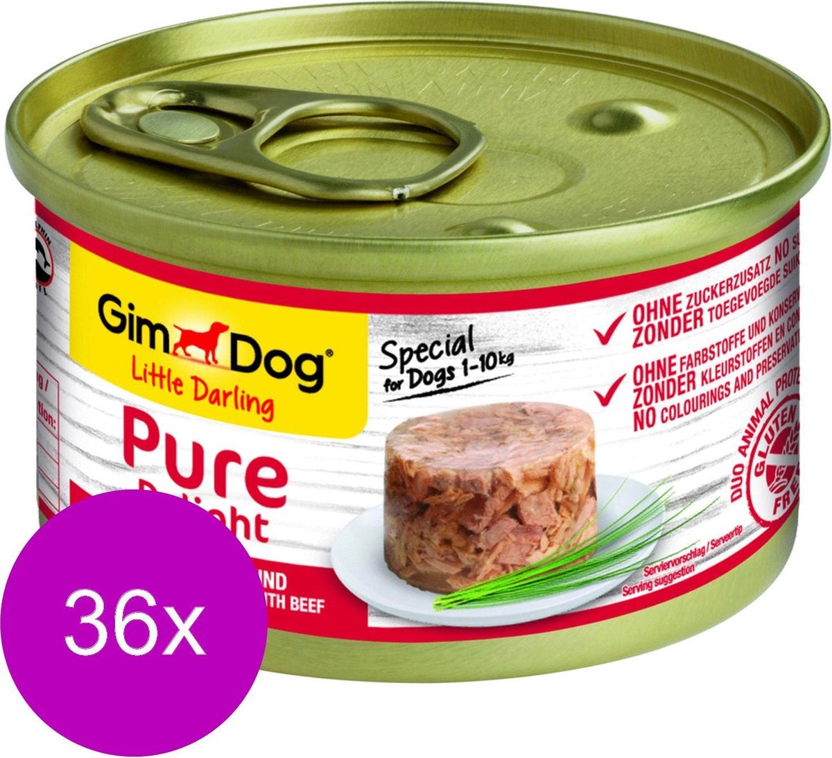 Gimdog Little Darling Pure Delight 85 g - Hondenvoer - 36 x Tonijn&Rund