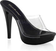 Fabulicious Muiltjes met hak -41 Shoes- COCKTAIL-501 US 11 Zwart/Transparant