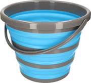 Opvouwbare/inklapbare emmer licht blauw/grijs - 10 liter - Vis emmers - Camping emmer - Outdoor accessoire - Strand emmers opvouwbaar