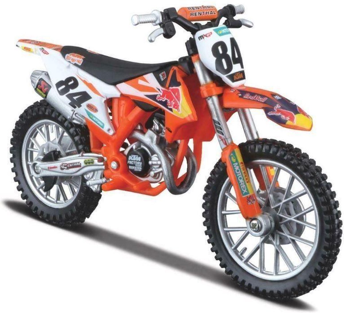 Bburago  KTM SX 450 2018 2018 #84 JEFFREY HERLINGS   RED BULL KTM SUPERCROSS Wereld Kampioen 2018 oranje/blauw/wit schaalmodel 1:18