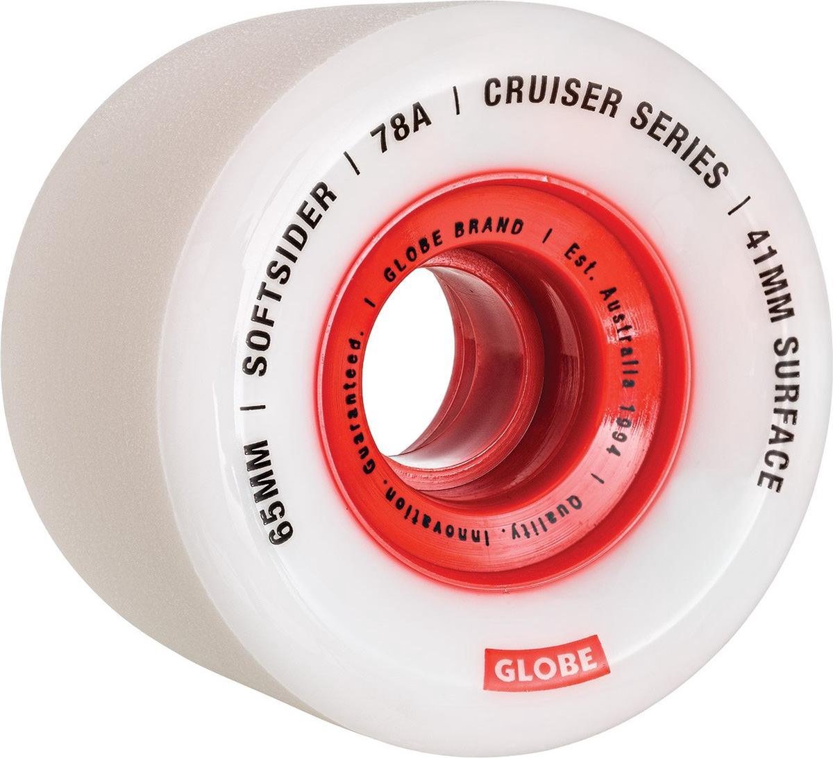 Globe Softsider 78A wielen 65 mm white red
