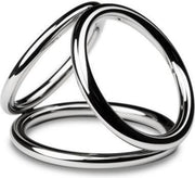 Sinner - Triad Chamber Metalen Cock- En Balring - Large - Toys voor heren - Penisring - Zilver - Discreet verpakt en bezorgd