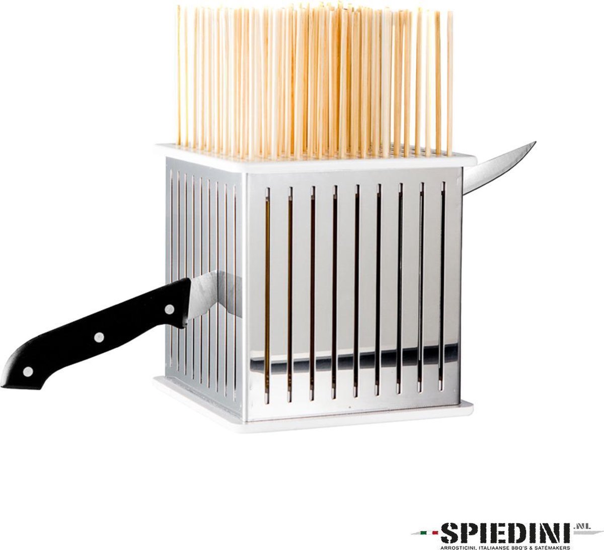 Spiedini - SateMaker pakket - Rijgen en snijden van 100 sate - Set: vleeskubus
