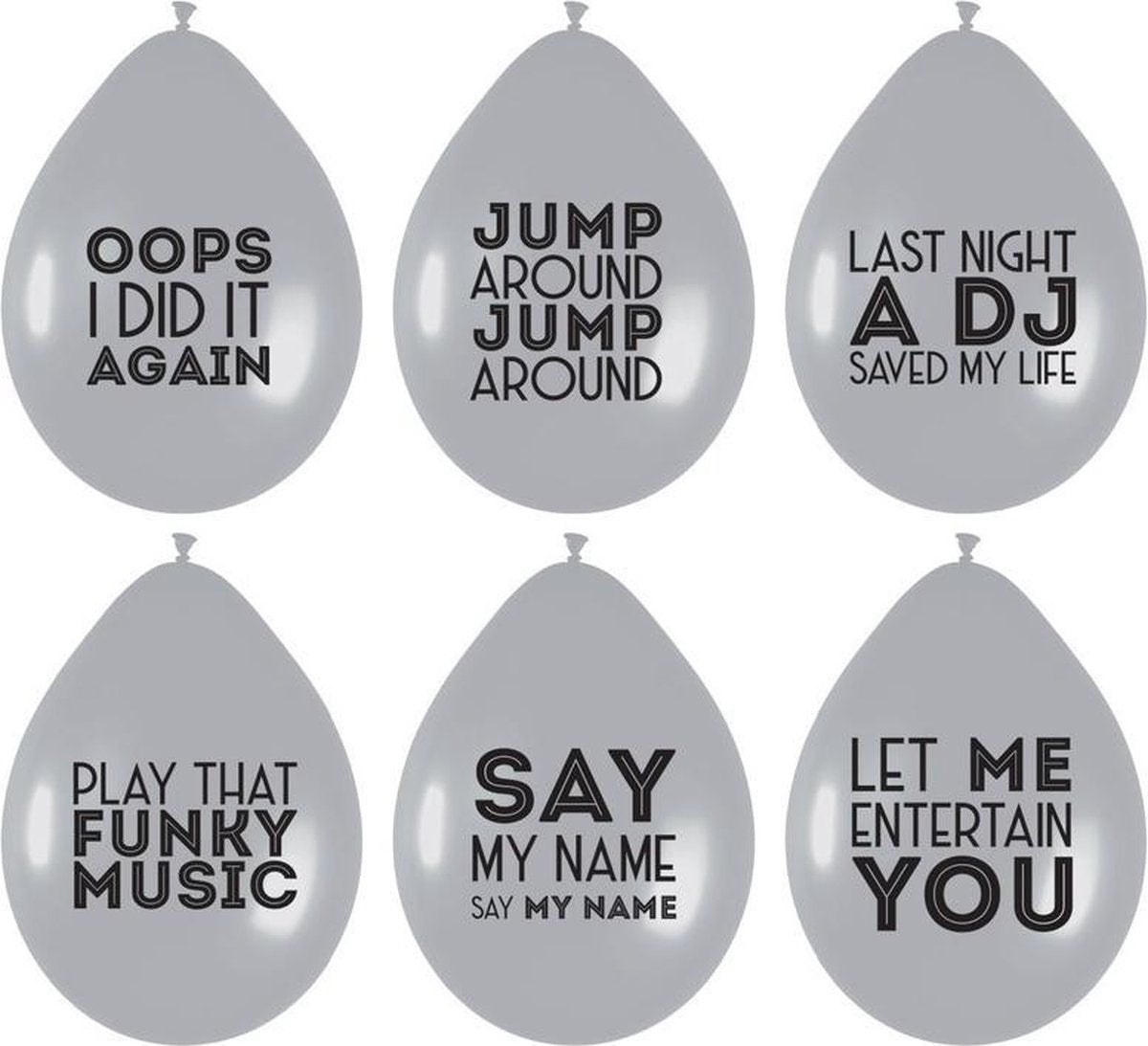 18x Ballonnen met muziek quotes feestversiering- Party decoratie