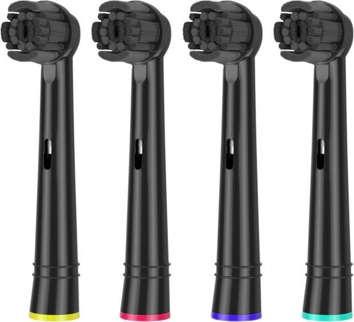 Opzetborstels - 4 stuks - Zwart - Geschikt voor Oral-B