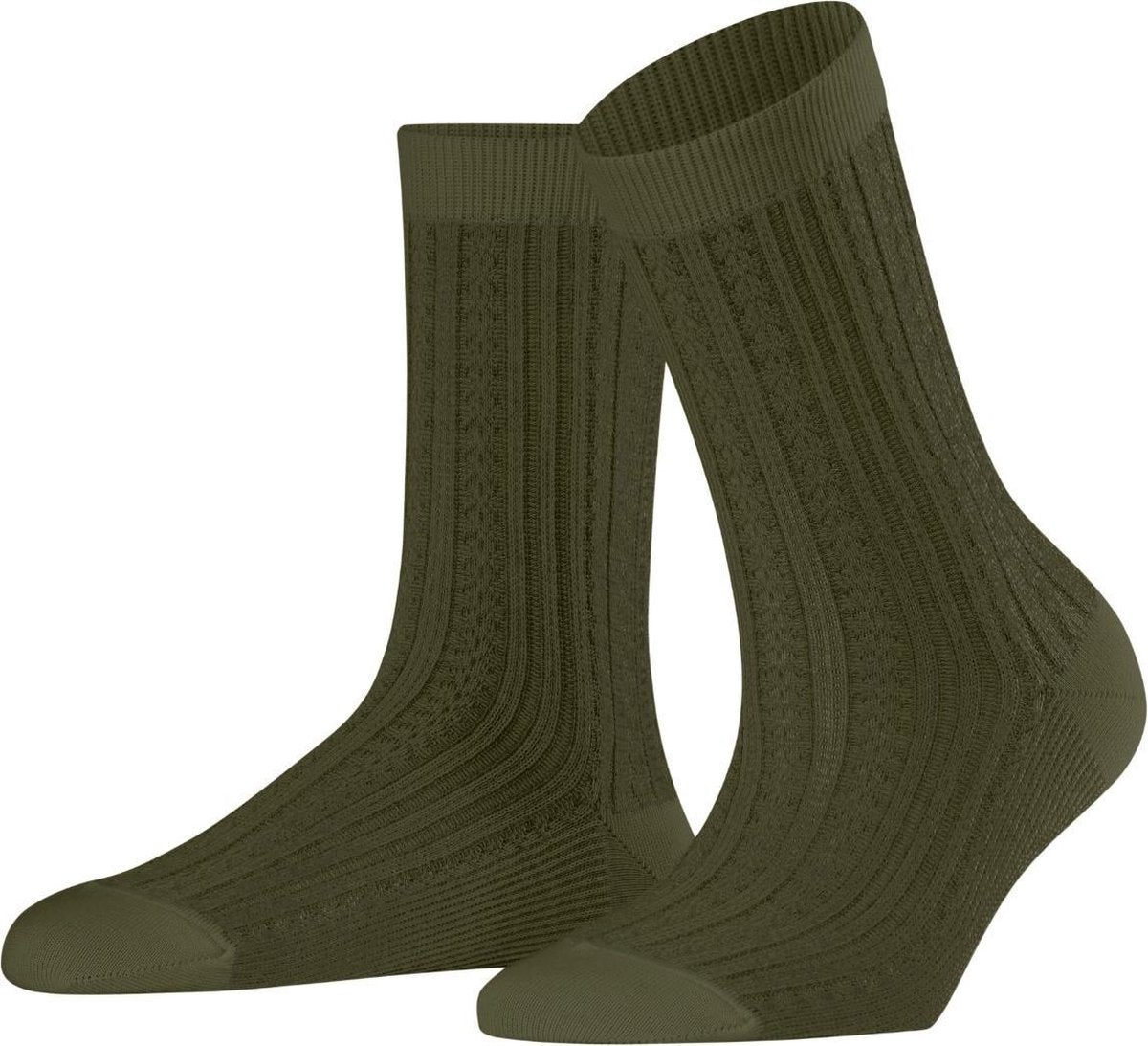FALKE Chain Stitch Sokje Dames 46598 - Groen 7657 forest Dames - 39-42