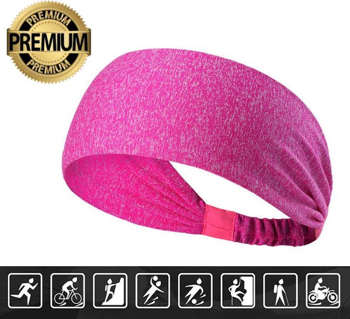 Haarband – Sporthaarband – Fitness - Yoga Haarband – Zweetband – Hoofdband – Dames Haarband – Heren Haarband - Bandana - Donker Roze