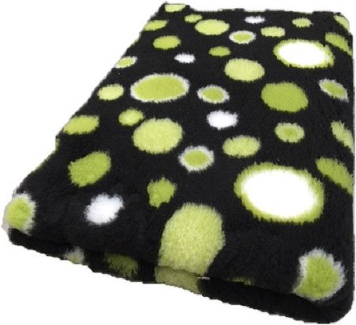 2 Stuks - Vetbed - Dierenmat - Dierenkleed - Hondenkleed - Circles Groen Zwart Wit - latex anti-slip 75 x 50 cm - Machine wasbaar