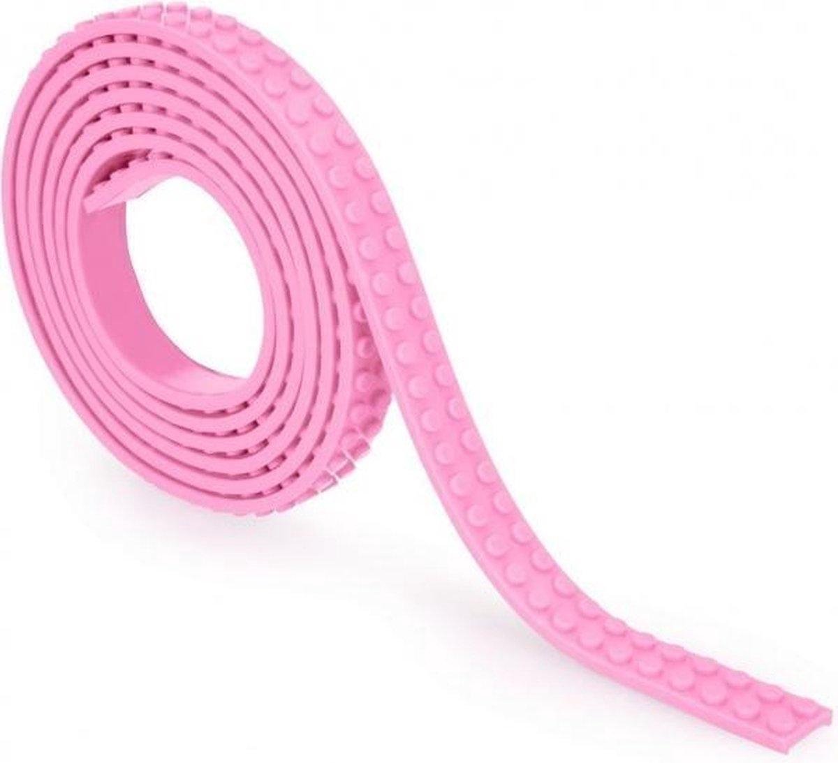 Block Tech - Bouwstenen tape - Roze & Grijs - 0
