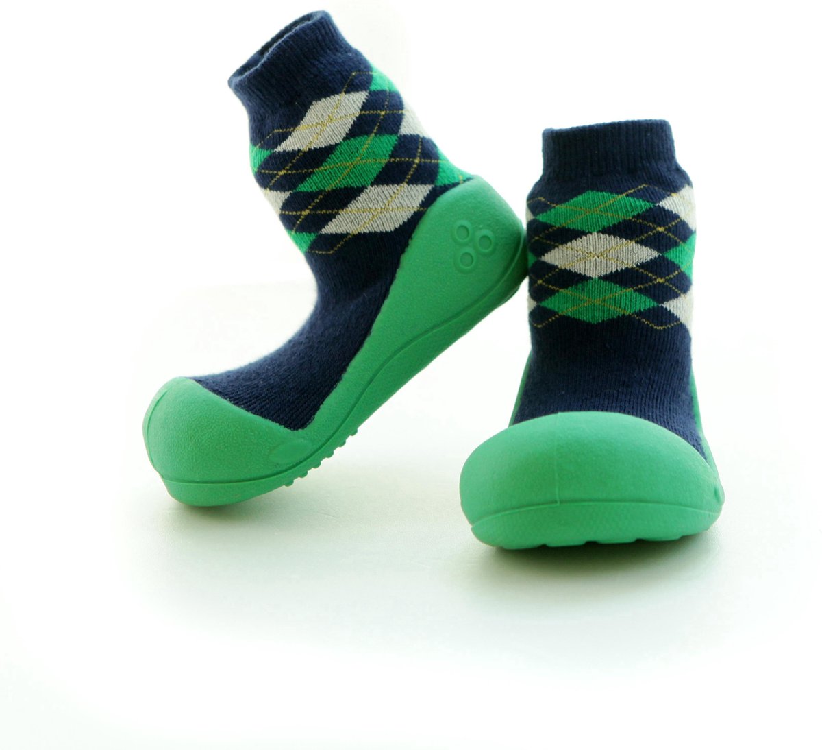 Argyle groen kinderschoenen