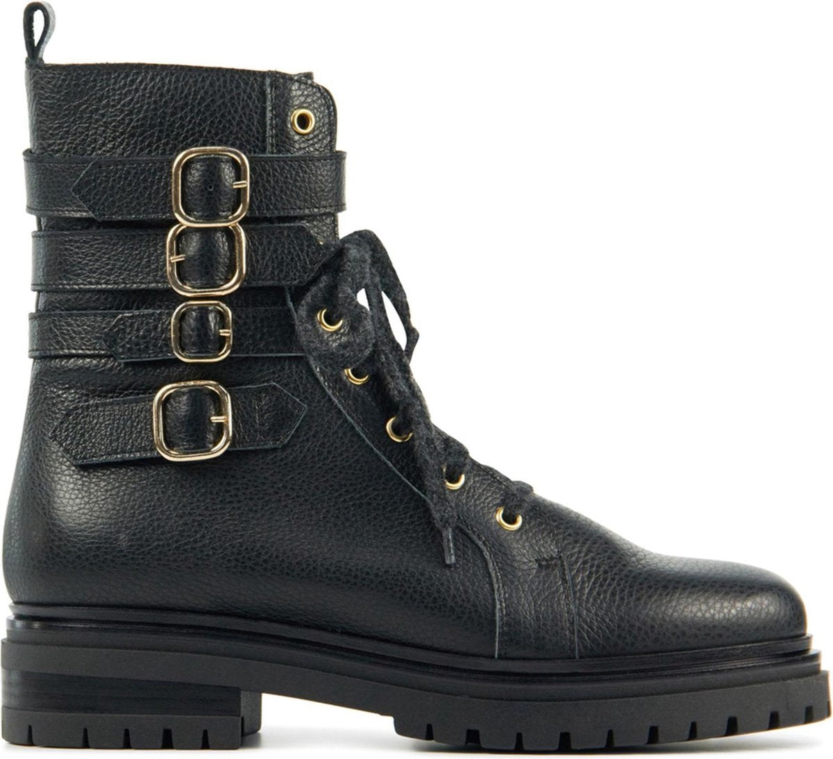 Lina Locchi Vrouwen   Veterboots / Laarzen / Damesschoenen L1091 bl - Zwart - maat 39