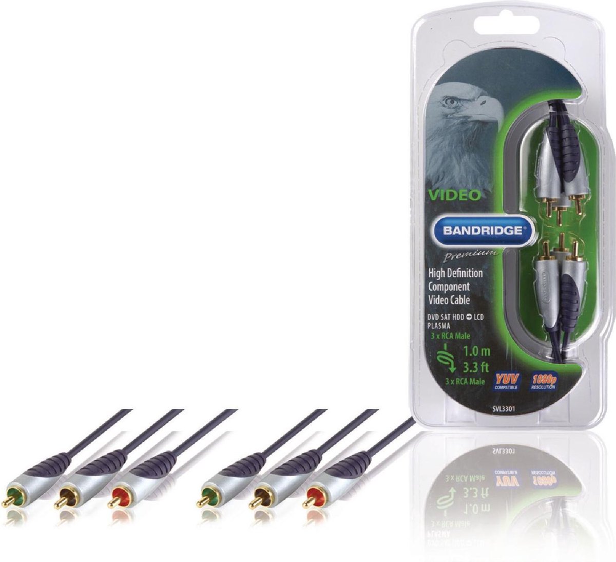 Bandridge SVL3301 component videokabel (YPbPr) 1 m 3 x RCA