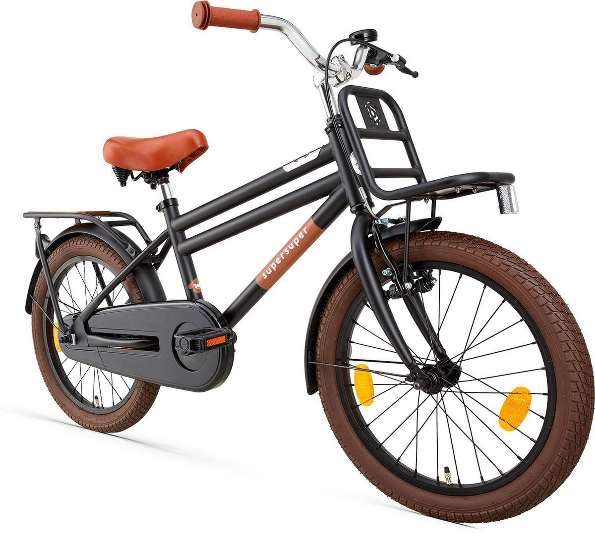 SuperSuper Cooper Bamboo Jongensfiets 18 inch - Mat Zwart