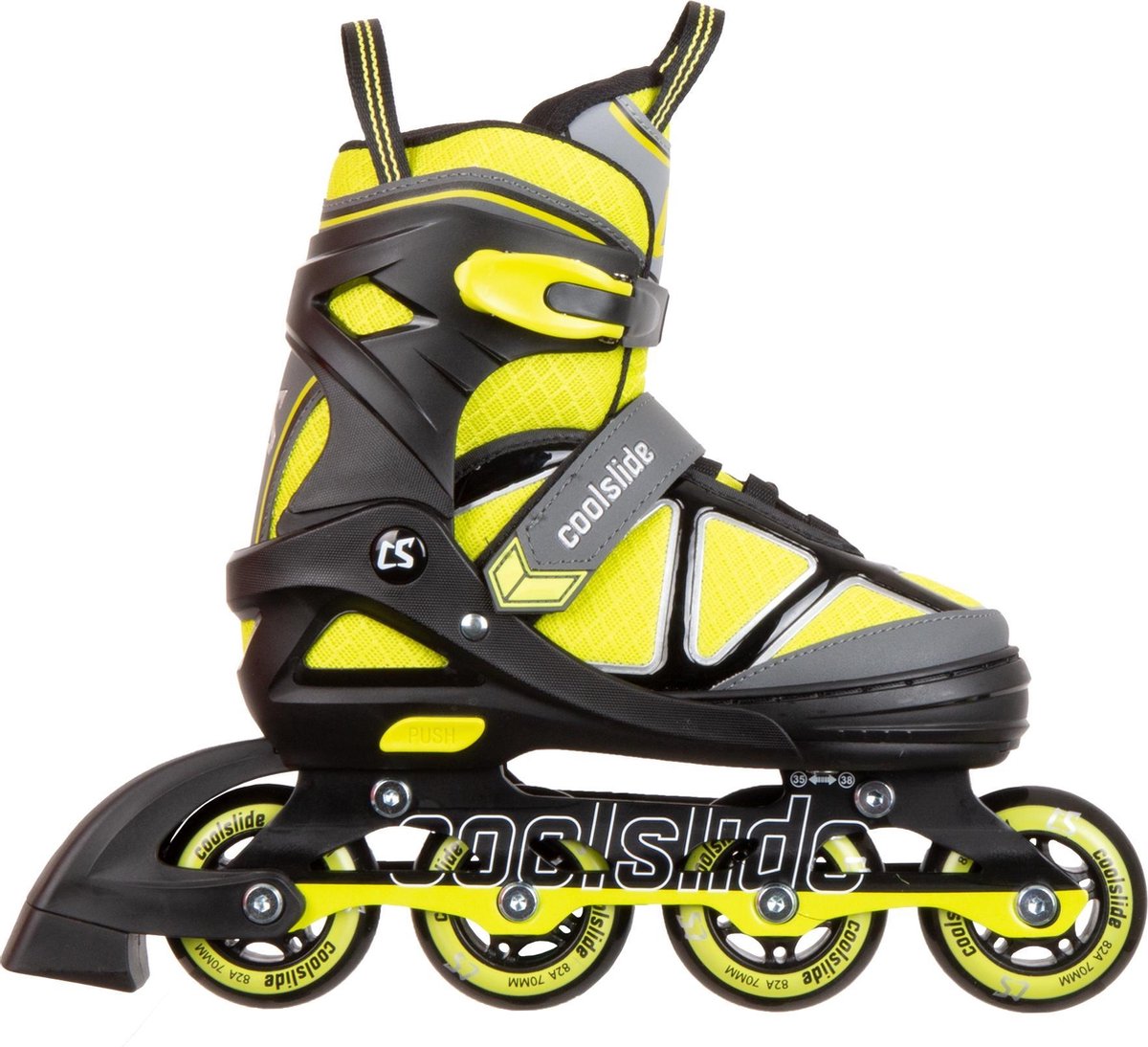 Coolslide Butters  Inlineskates - Maat 35-38 - UnisexKinderen en volwassenen - geel/zwart