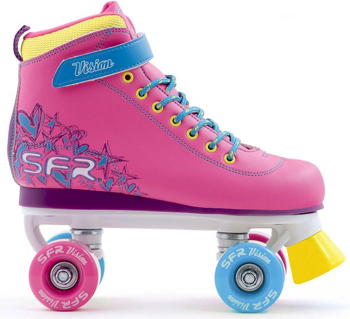 SFR Rolschaatsen - Maat 35.5Kinderen - Roze/Blauw/Geel