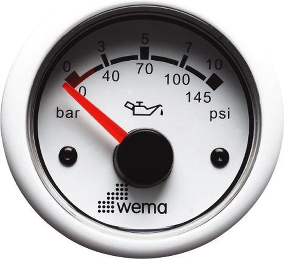 WEMA AANWIJS INSTR. WIT OLIE DRUK 10PSI
