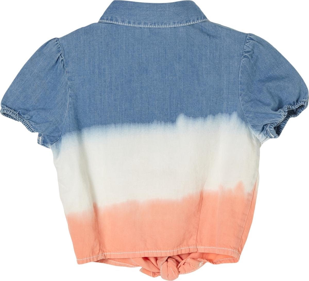 s.Oliver Meisjes Denim Blouse Korte Mouwen - Ballonmouwen - Met Doorlopende Knoopsluiting - 3 Kleuren - Maat 104/110