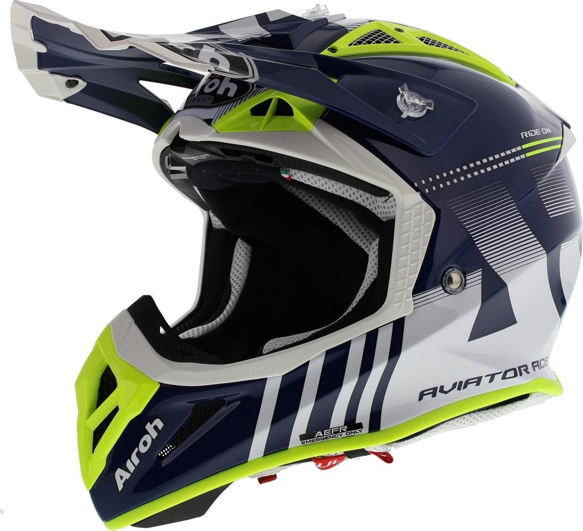 Airoh Aviator Ace crosshelm Nemesi glans blauw